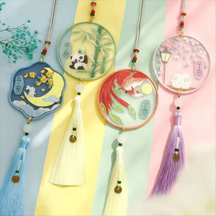 平安符十字绣材料包初学者手工双面绣平安福中秋节挂件礼物送男友