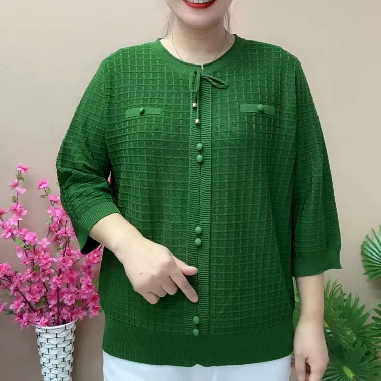 12款多扣冰麻针织妈妈衫
