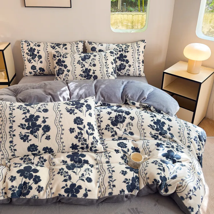 高级感A类冬季加厚款牛奶绒床上用品家用学生宿舍四件套