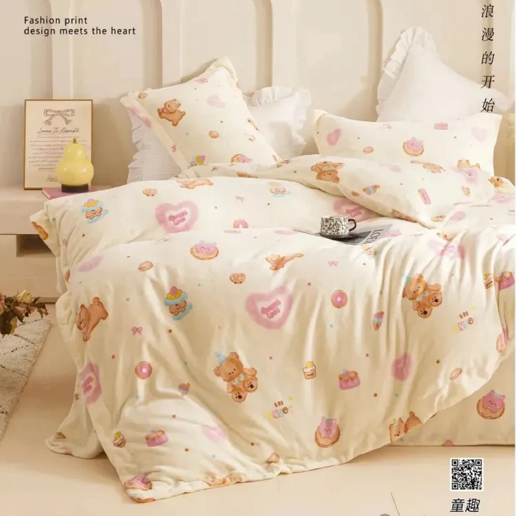 240克精品牛奶绒！童趣的亲肤防滑防静电可做四件套被套
