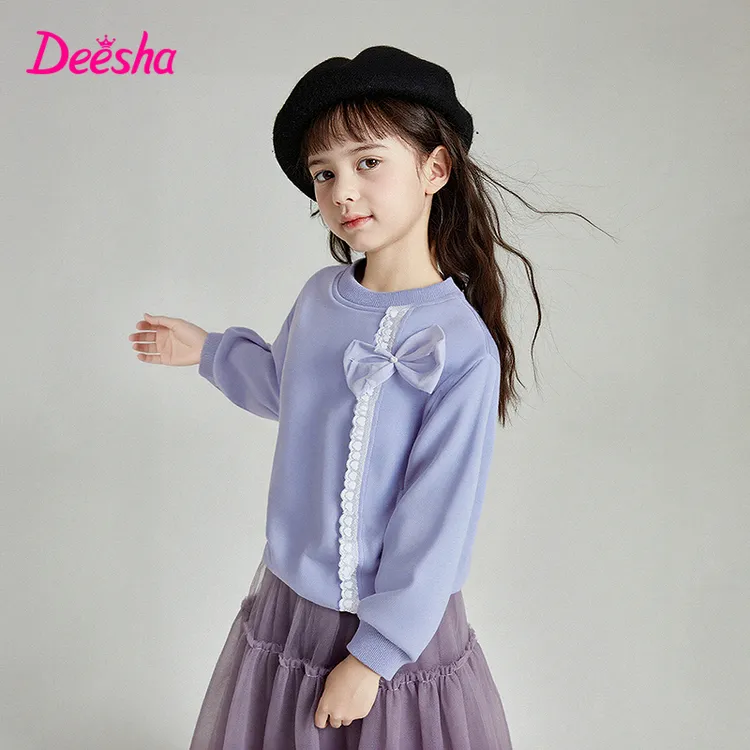笛莎童装女童圆领卫衣秋季新款中大童女孩宝宝儿童上衣-QM2532202