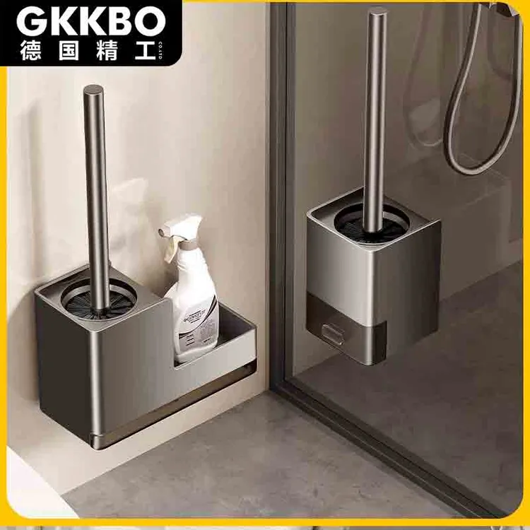 【GKKBO德国精工】 28马桶刷置物架免打孔家用无死角厕所刷子