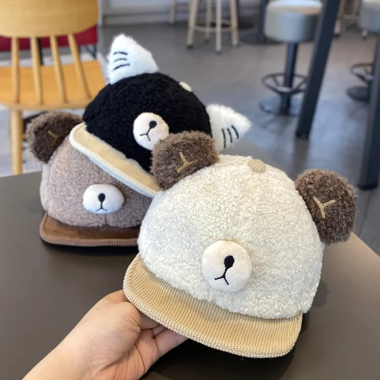 宝宝帽子秋冬保暖加厚防风鸭舌帽婴儿可爱超萌小月龄冬季软檐棒球