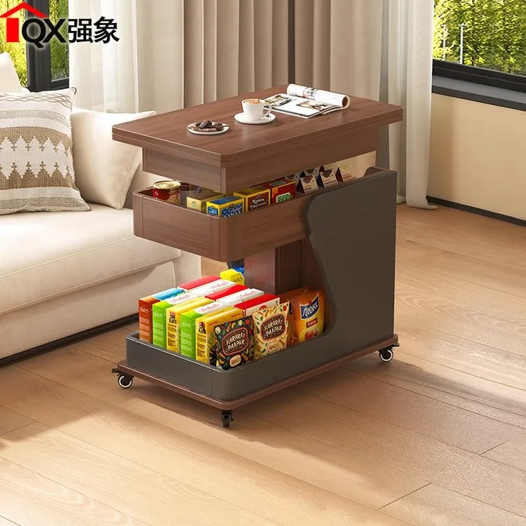  客厅边几可移动沙发边桌床头升降折叠边柜小推车茶几置物架J50-1