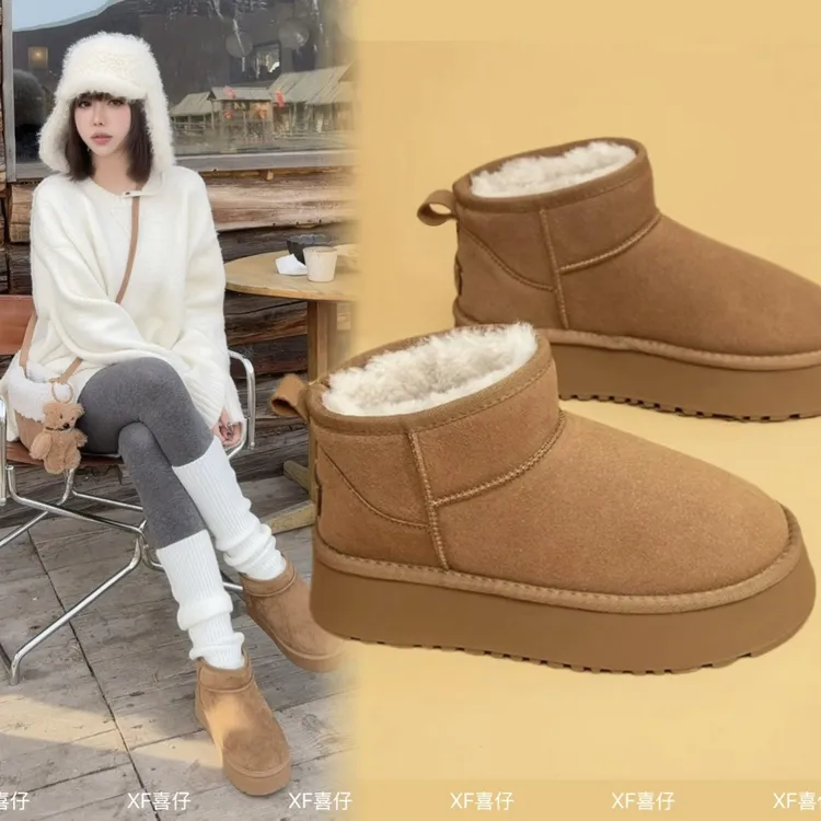 【喜仔】雪地靴女2025冬季新款加绒加棉加厚保暖防滑增高棉鞋雪地靴