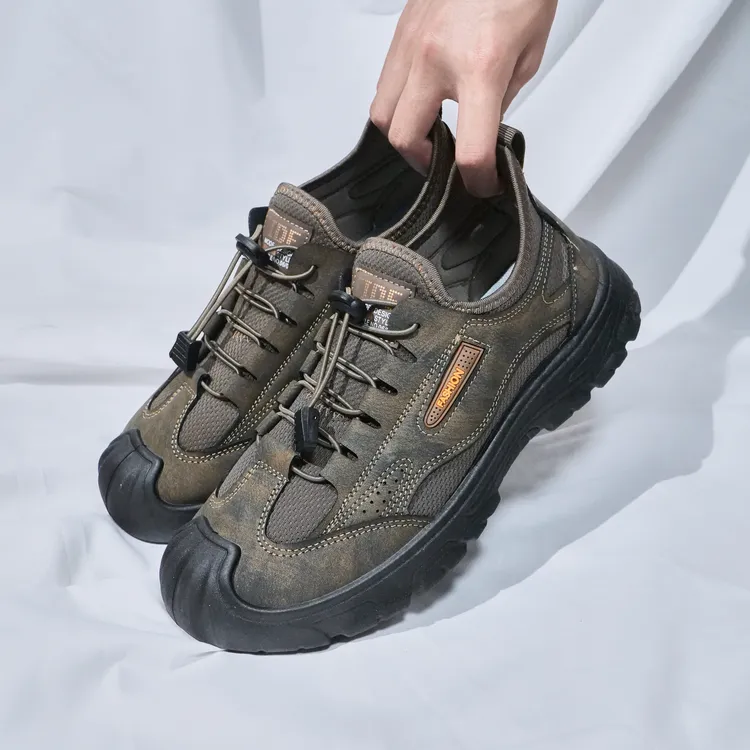 2025夏季新款老北京透气耐磨网面运动鞋复古软底潮流一脚蹬爸爸鞋