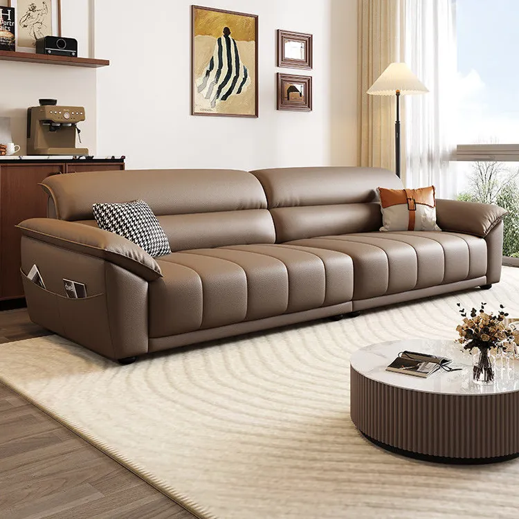 2025新款真皮沙发客厅意式极简家用全皮沙发小户型直排钢琴键沙发