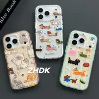 磨砂波点腊肠狗适用iPhone17promax手机壳苹果16/15/14防摔可爱