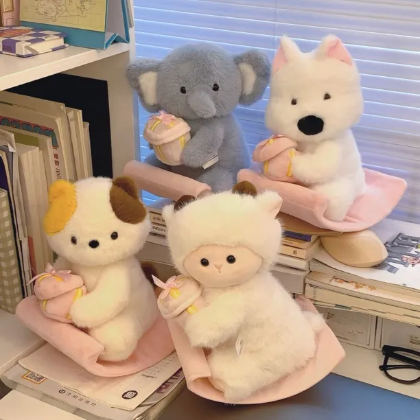 摇摇乐拍手摆动毛绒玩偶小羊唱歌小象生日陪桌伴玩具女友礼物音乐