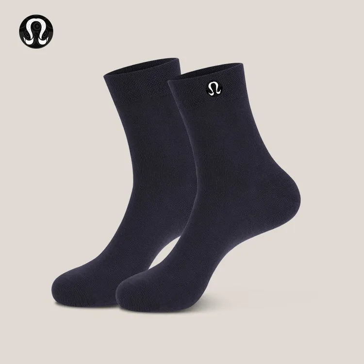 官方正品lulu friend男士休闲运动商务通勤中筒纯棉除臭四季袜子