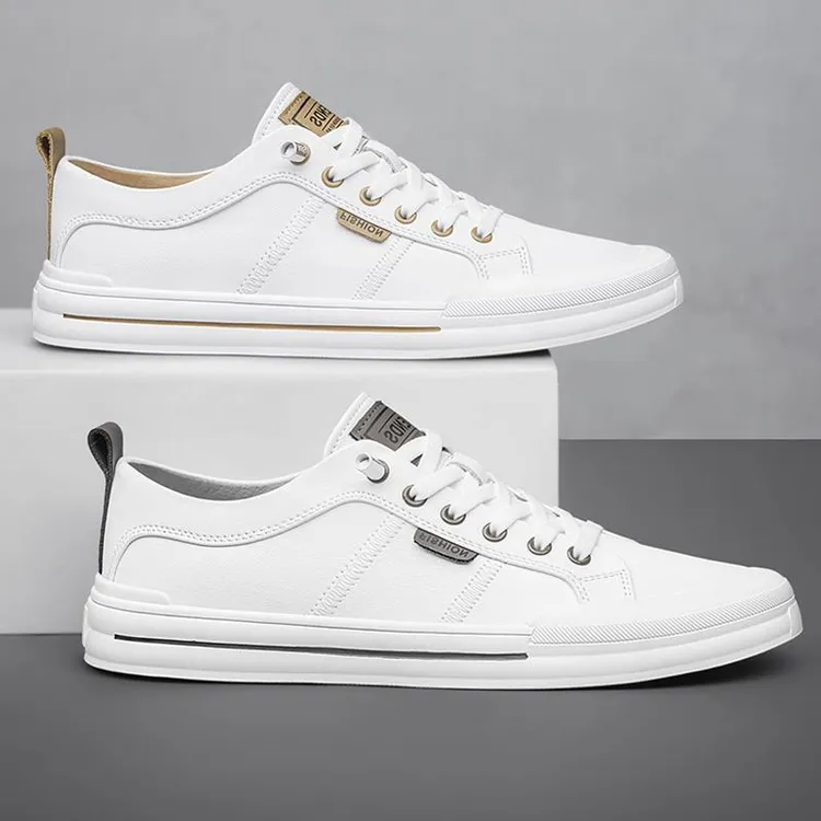 尔康世家西装小白鞋男真皮休闲板鞋潮牌38码男鞋春秋款新款全牛