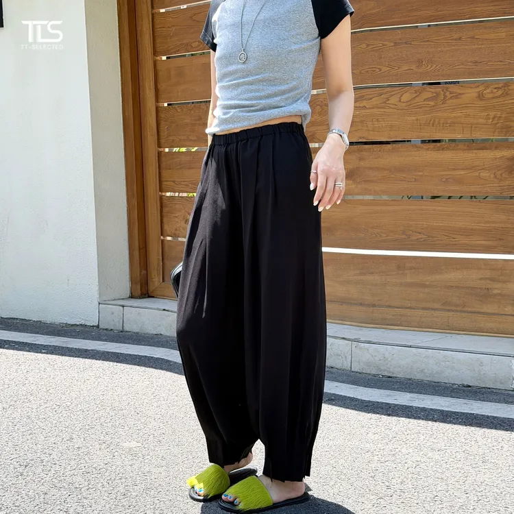 TT【阿拉丁神裤】醋酸百搭简约灯笼裤减龄宽松休闲裤393352