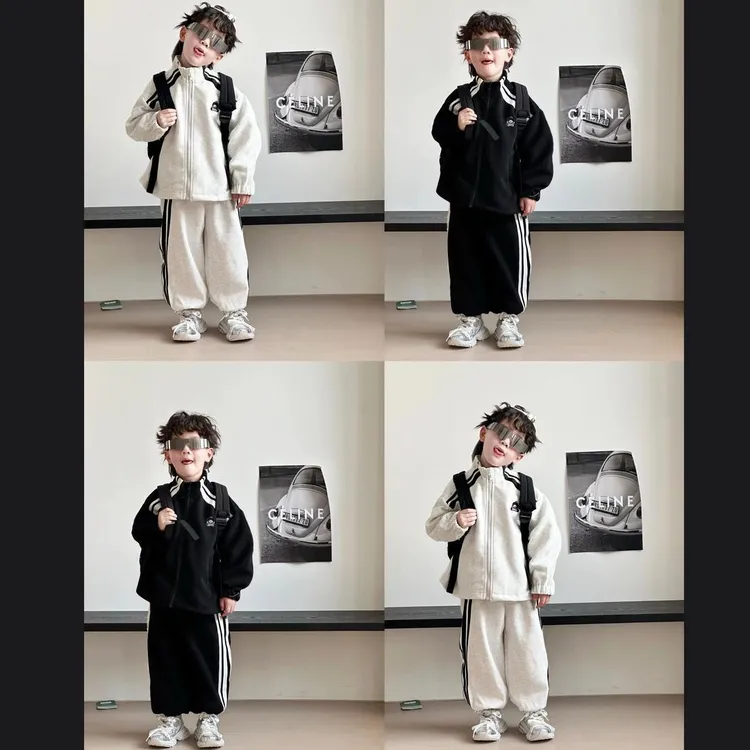 儿童套装2025春季新款男宝宝时尚两件套休闲卫衣套装春秋款潮酷风