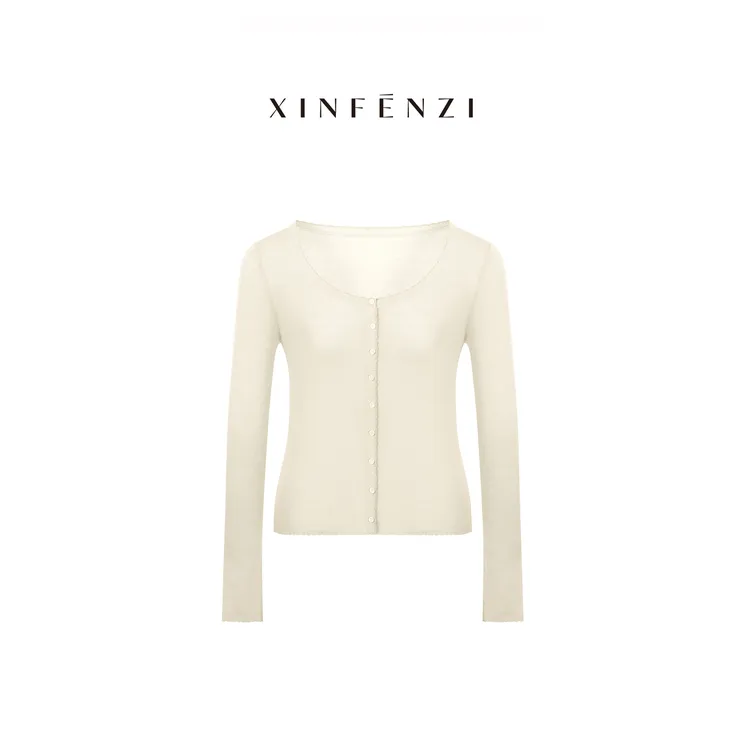 【清婉】XINFENZI 100巴素兰羊毛精致圆领毛衣 51201