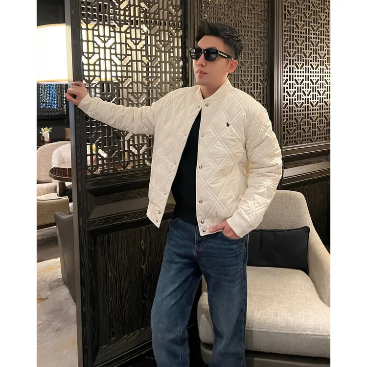 【小马菱格棉服】冬季夹棉棒球领外套保暖高级外套男士新款夹克上衣