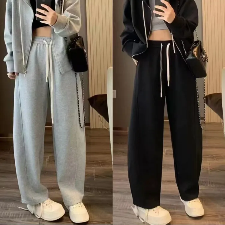 【早秋薄款】2025时尚曼巴棉慵懒风九分镰刀裤女纯色简约百搭显瘦裤