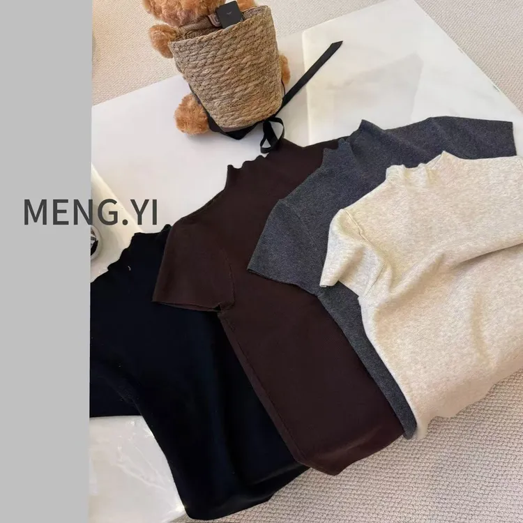 MENG.YI半领显瘦基础毛衣打底衫5224