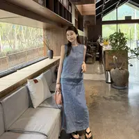 no褪 重工亚麻套装523