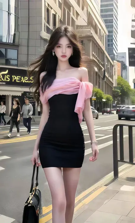 秋冬新款修身显身材一字肩抹胸收腰包臀连衣裙女小众时尚高级感