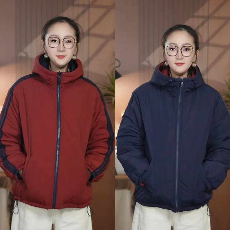 (双面穿棉服）2025双面穿两面穿冬季加棉棉服外套休闲百搭棉服