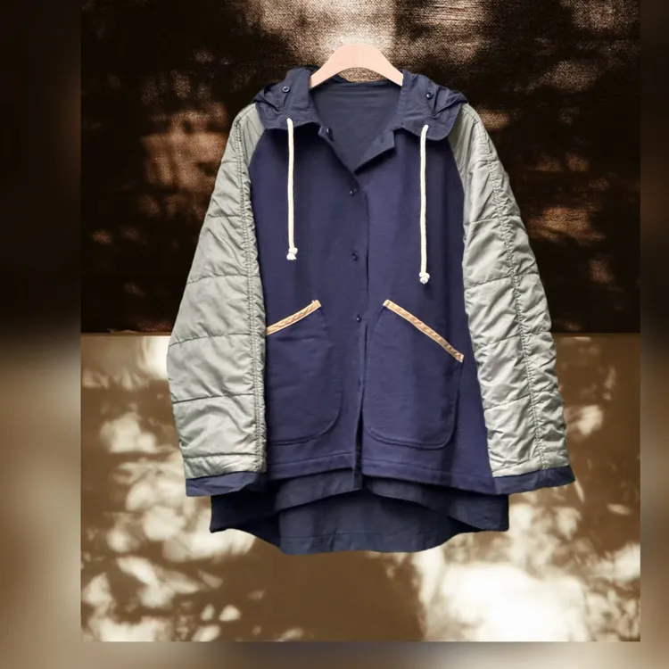 東与西 舒适生活系列高品质双面拼色廓形厚外套LXJ2296