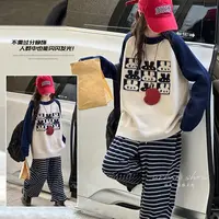 女童毛衣秋季2025新款儿童秋装洋气慵懒风女大童套头针织衫春秋款