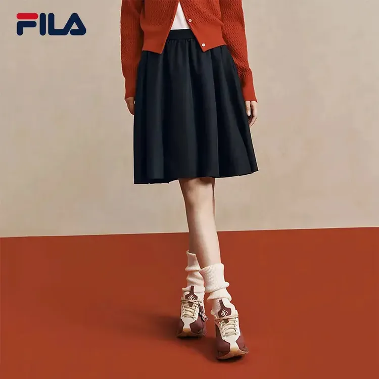FILA马上起飞【新年限定】斐乐女士早春休闲半身百褶裙F11W619302F