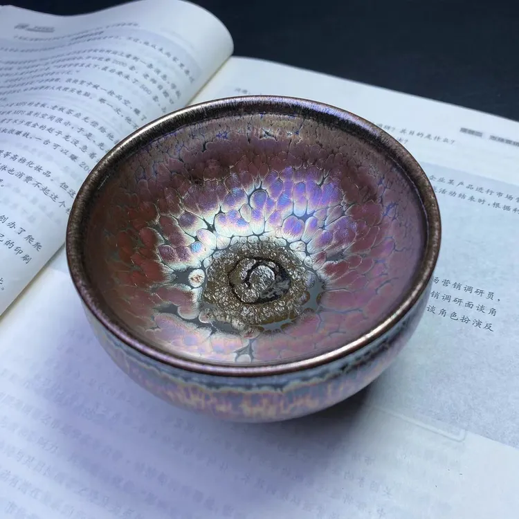 小泰山翎花尊杯器型建窑建盏天目盏陶瓷主人杯茶杯纯手工品茗茶具