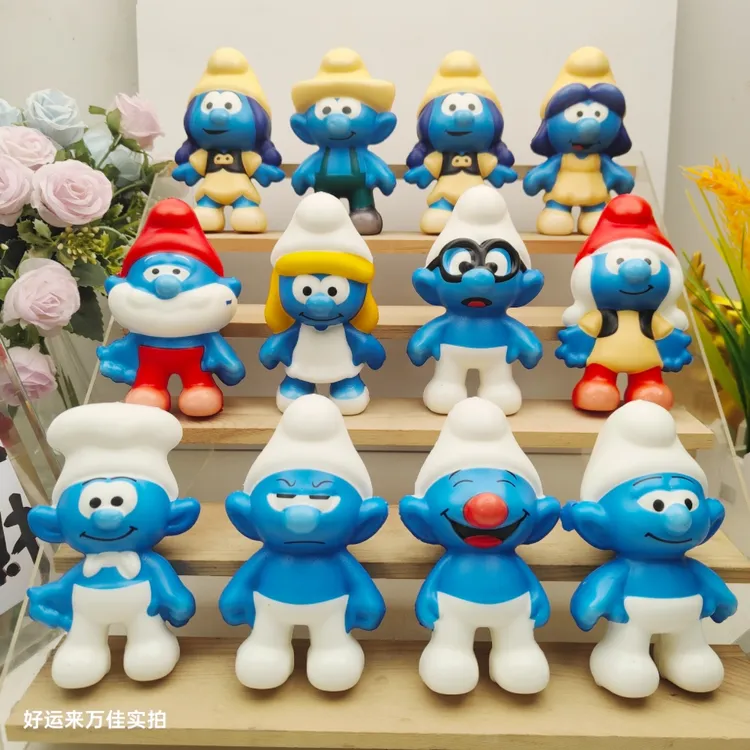 新款蓝精灵捏捏乐慢回弹玩具解压玩具动物卡通可爱玩偶玩具礼物
