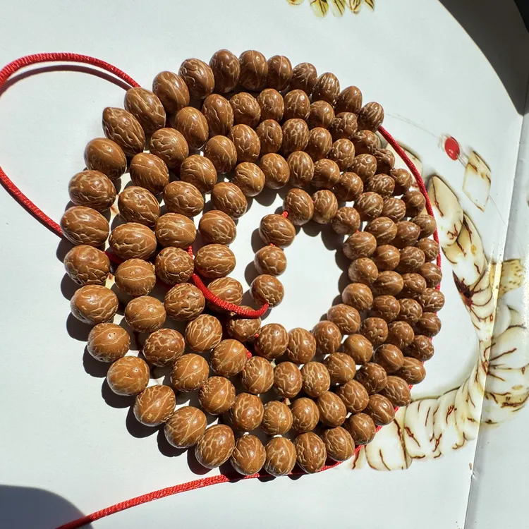 国产酸枣核脖挂大眼萌造型盘玩新宠小凤眼精品红皮108颗脖挂念珠