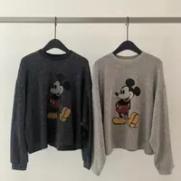 【燃燃定制】150小个子秋季长袖圆领米奇卡通宽松上衣韩版休闲-5577