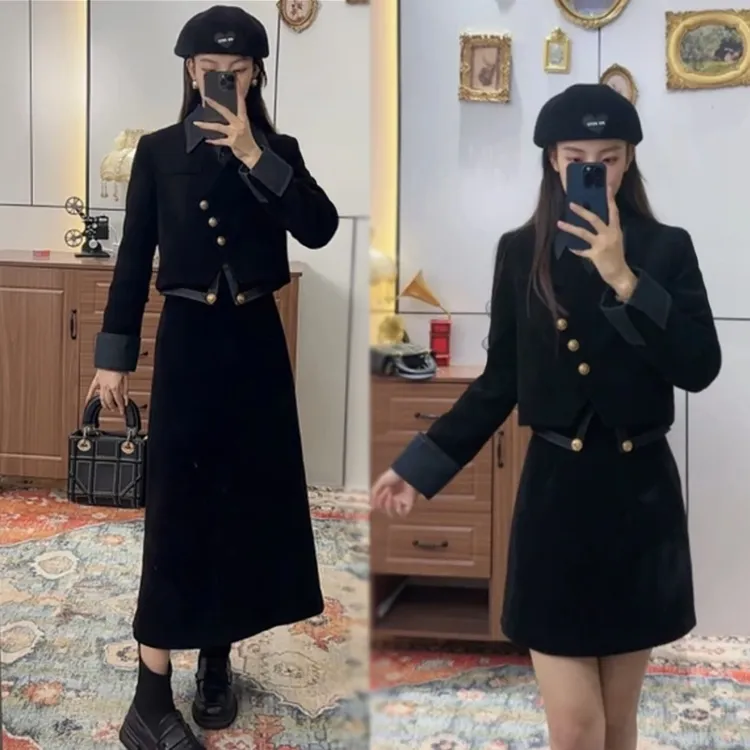 时尚套装韩系风气质小香风减龄法式显瘦两件套气质设计感半身裙
