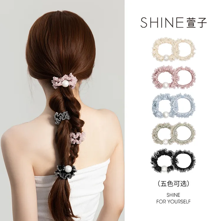 萱子SHINE简约优雅皮筋发圈 高级感甜美百搭扎发头饰商品图