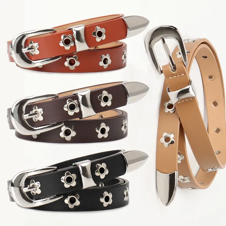 复古高级感气眼女士皮带朋克风个性腰带女百搭休闲裤带韩版裤腰带