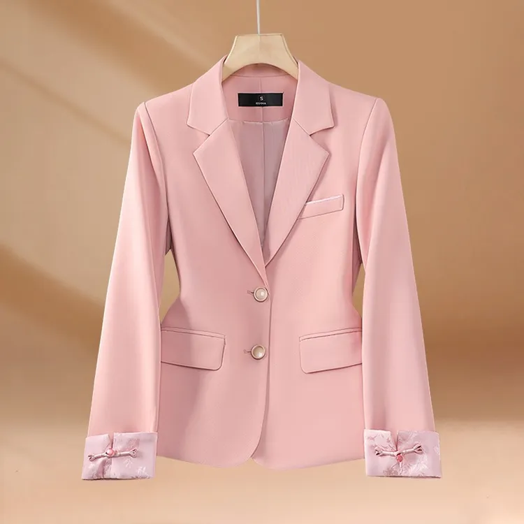 中式盘扣西装外套女春秋新款时尚设计感宽松遮肉显瘦休闲百搭西服