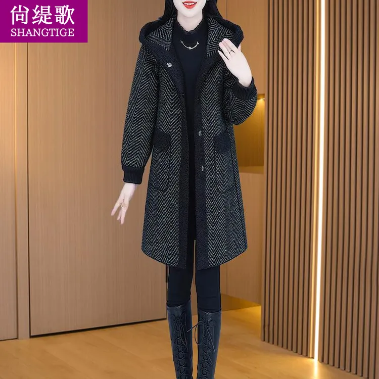 小香风双面毛呢外套女2025新款初春高级感小个子女士妈妈中长大衣