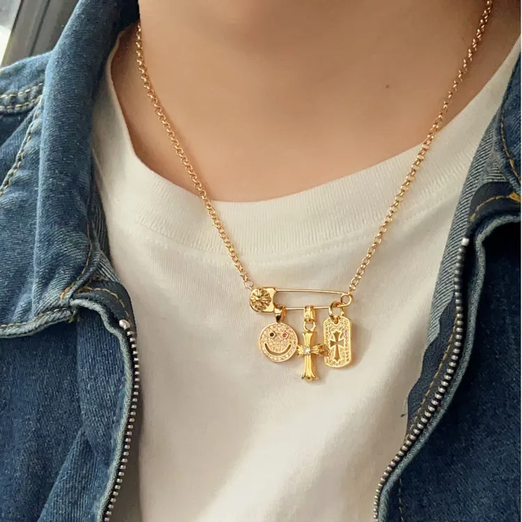 铜合金项链 【019】克罗别针项链男生项链情侣项链高级感小众轻奢