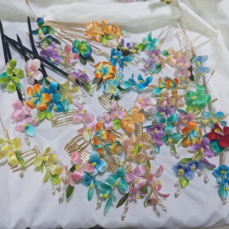 两支 绒花福袋随机发，绒花软簪平价绒花