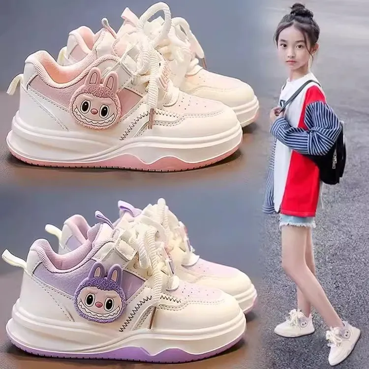 拉布布女童鞋子2025新款秋季儿童小白鞋软底休闲运动板鞋女孩爆款