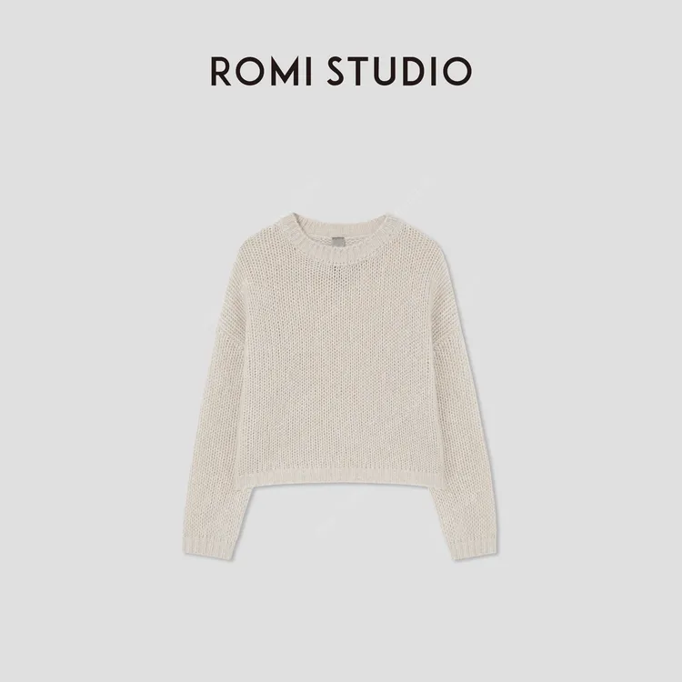 ROMI STUDIO“优雅从容”绵羊毛羊驼毛莱赛尔混纺毛衫 RW24WSY1395