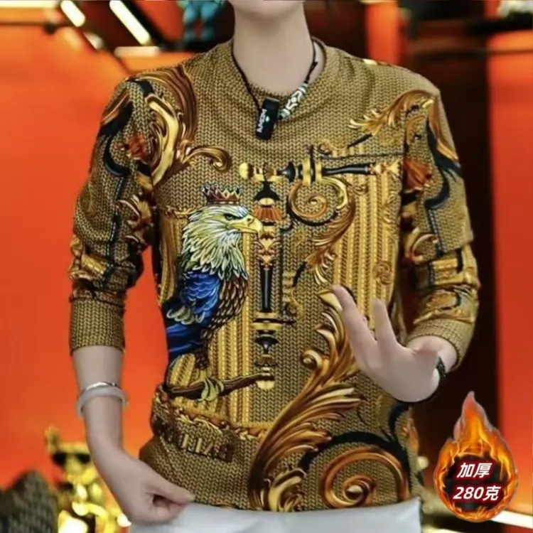 长袖保暖秋冬雄鹰透气春秋卫衣加厚上衣打底衫潮流新皇冠雄鹰卫衣