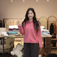 【闵笑一】粉心芭乐 设计款秋冬季温柔显瘦气质甜美休闲连帽毛衣
