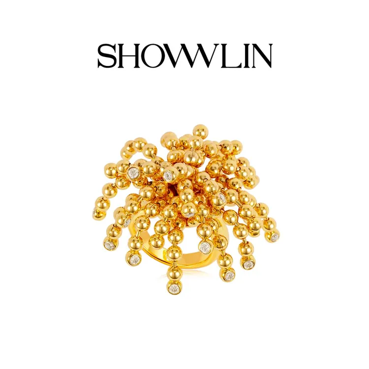 ShownLin 戒指 原创小众设计师款”烟花“流苏戒指精致