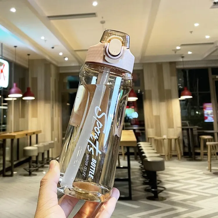水杯女生高颜值便携式带吸管杯夏季新款2022学生杯子运动水壶瓶