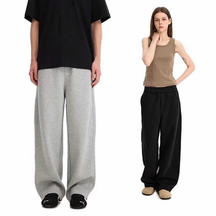 NOTIICED秋冬美式休闲垂坠感直筒卫裤舒适空气层宽松针织运动长裤