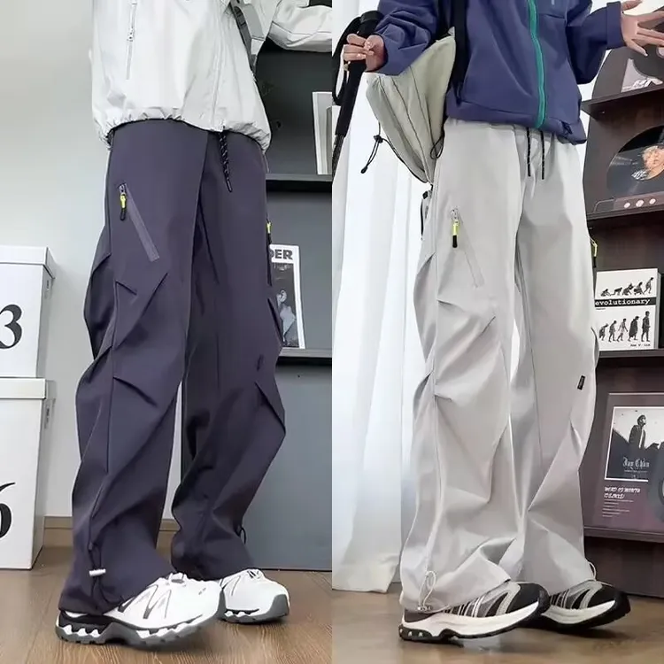 2025新款工装裤男款春秋潮牌痞帅休闲裤子男生直筒宽松美式伞兵裤