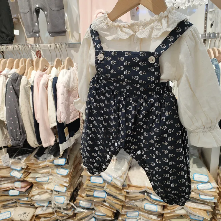 新款秋冬双层背带套装小童韩版童装洋气儿童