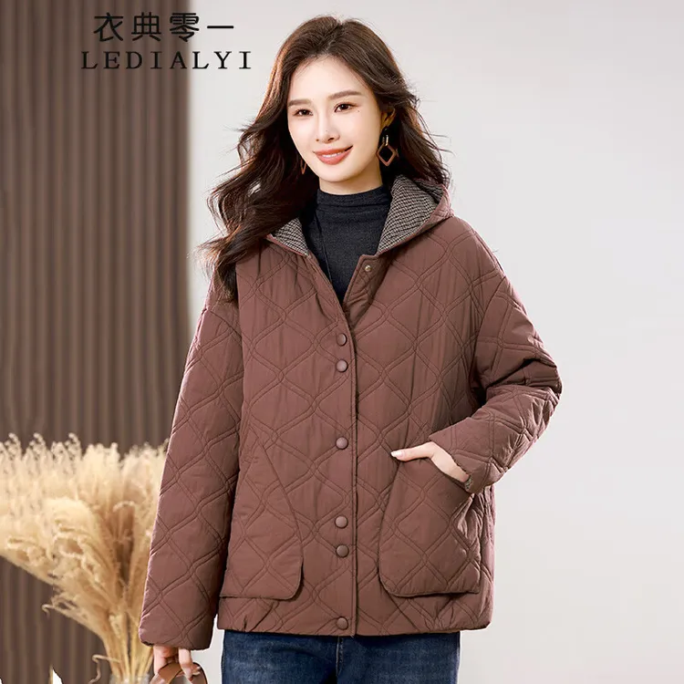 中年妈妈棉服女2025年冬季新款高级感小个子夹棉短外套洋气小棉袄