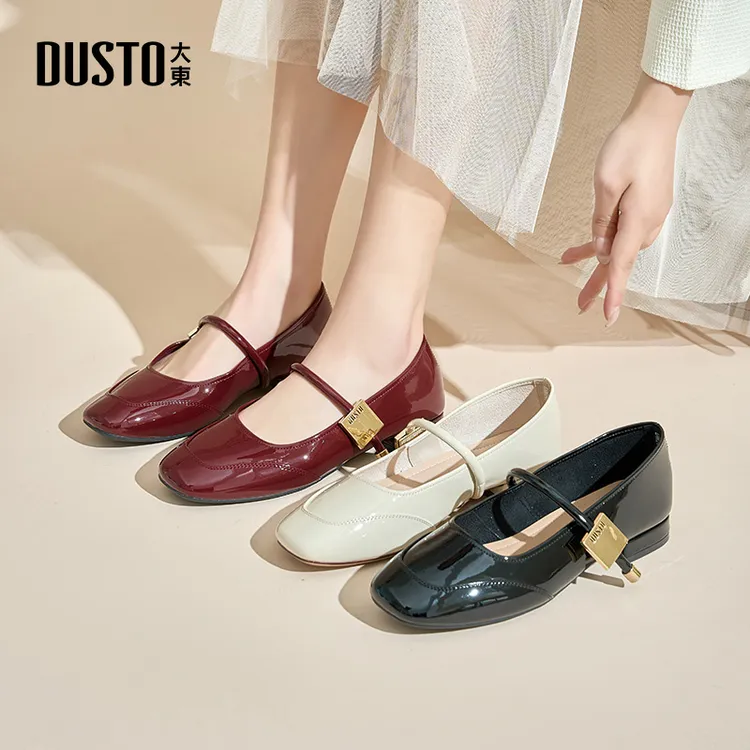 大东秋季低跟浅口单鞋女秋季新款法式时尚外穿通勤不累脚女鞋0051