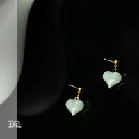 倾心意|和田玉*耳钉*S925银镀金PNA25091511多样性发其一
